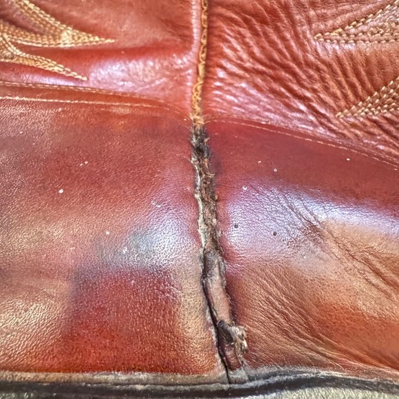 Dan Post Western Vintage Cowboy Boots Leather Red Brown Woman Size 11.5 EW 80's - Picture 16 of 16